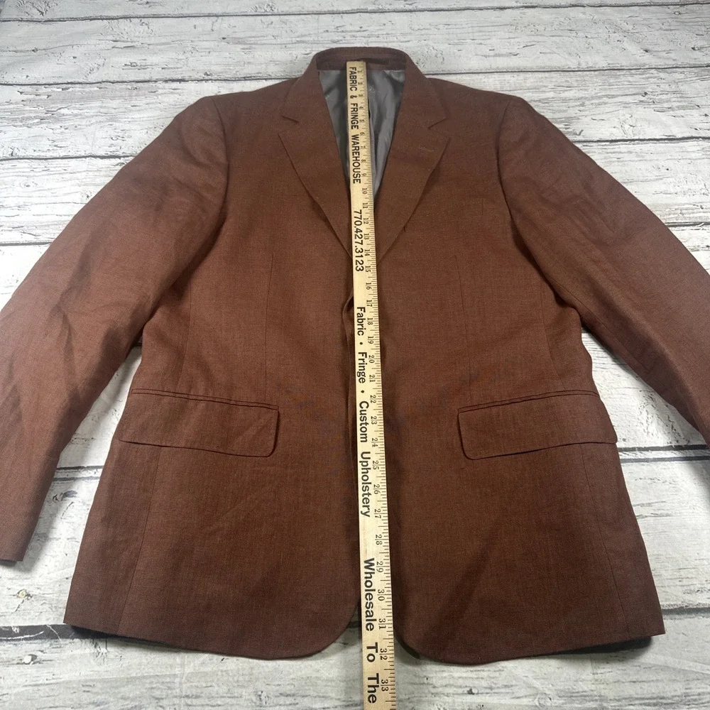 Charles Tyrwhitt Blazer Mens 42R  Slim Fit  100% Linen Sport Coat Jacket Brown
